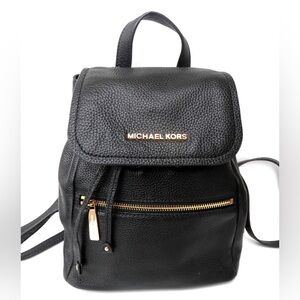 MICHAEL KORS Rachel Large Flap Backpack Genuine Pebbled Leather